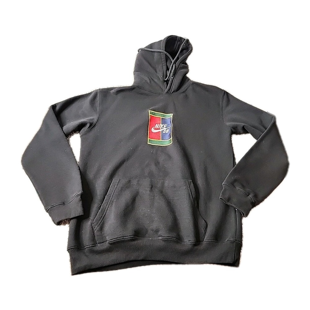 Mens Nike Gym Athletic SB Graphic Hoodie Hooded Sweatshirt Pullover Top Black